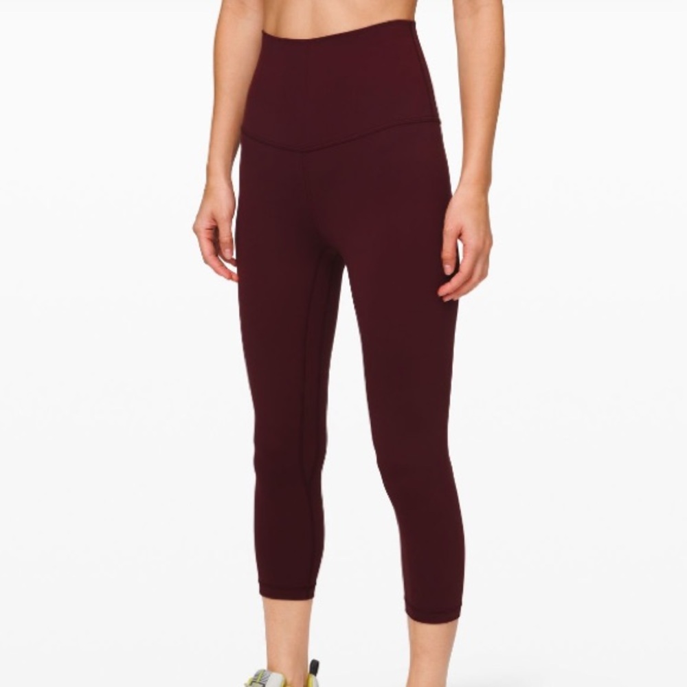 Lululemon Align High Rise Crop 21” in Maroon Size 4